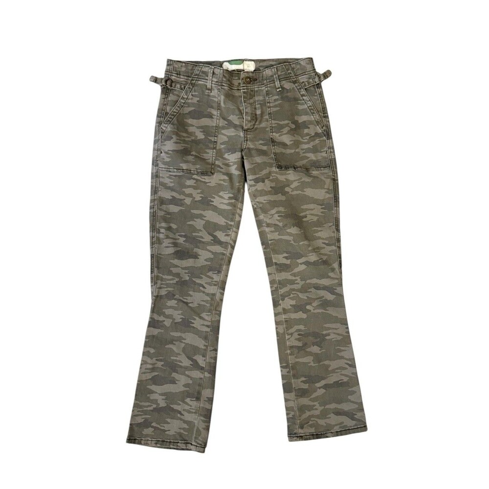 Hei Hei Anthropologie Skinny Pants Women's 25 Green Denim Camouflage Jeans